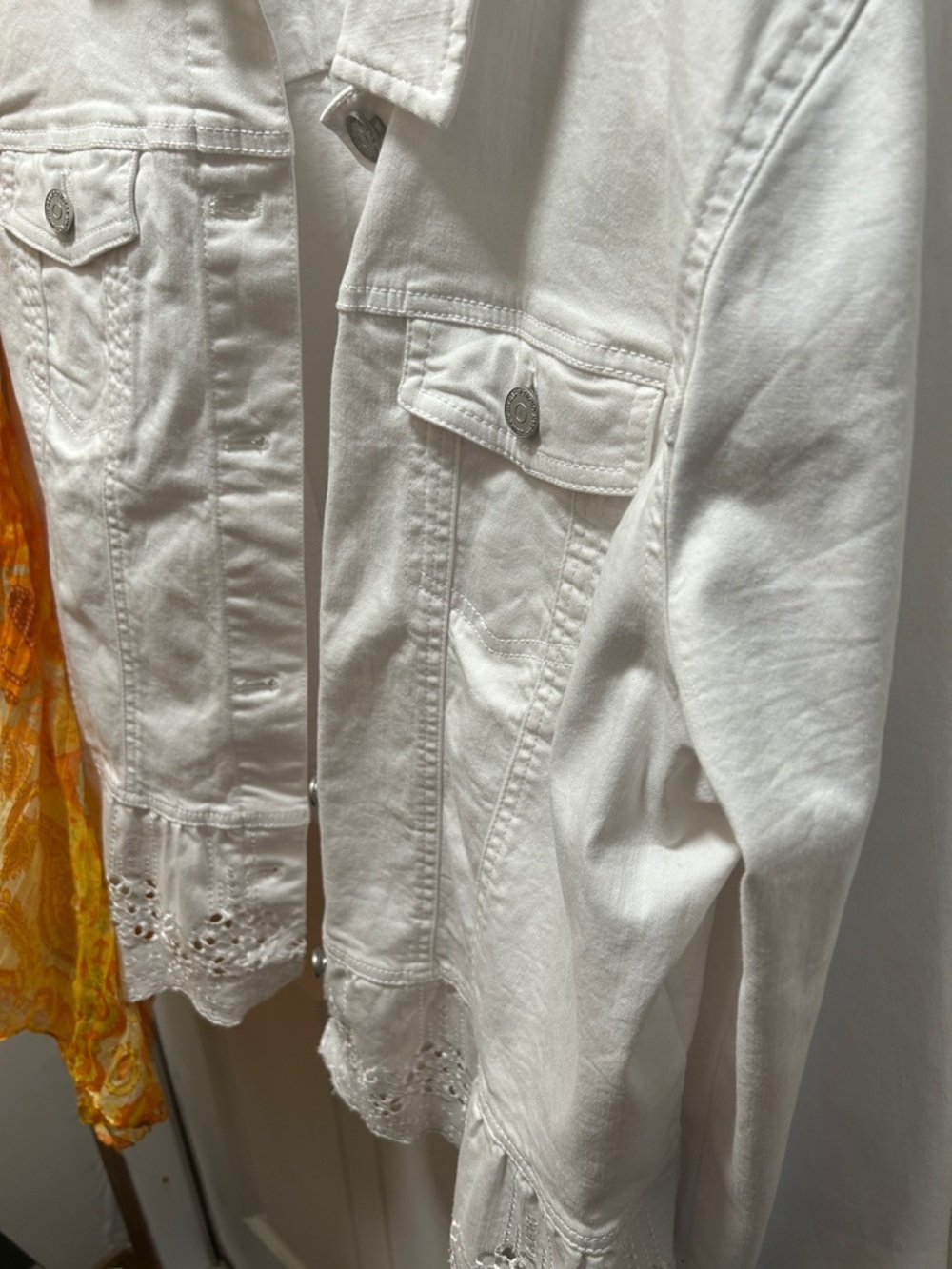 Susan Graver White Jean Jacket – Classic Button-Front - Picture 2 of 4